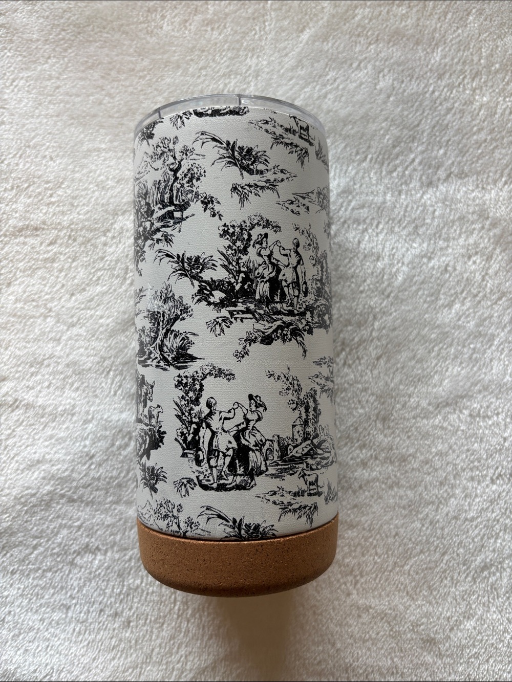 Black and white art travel mug